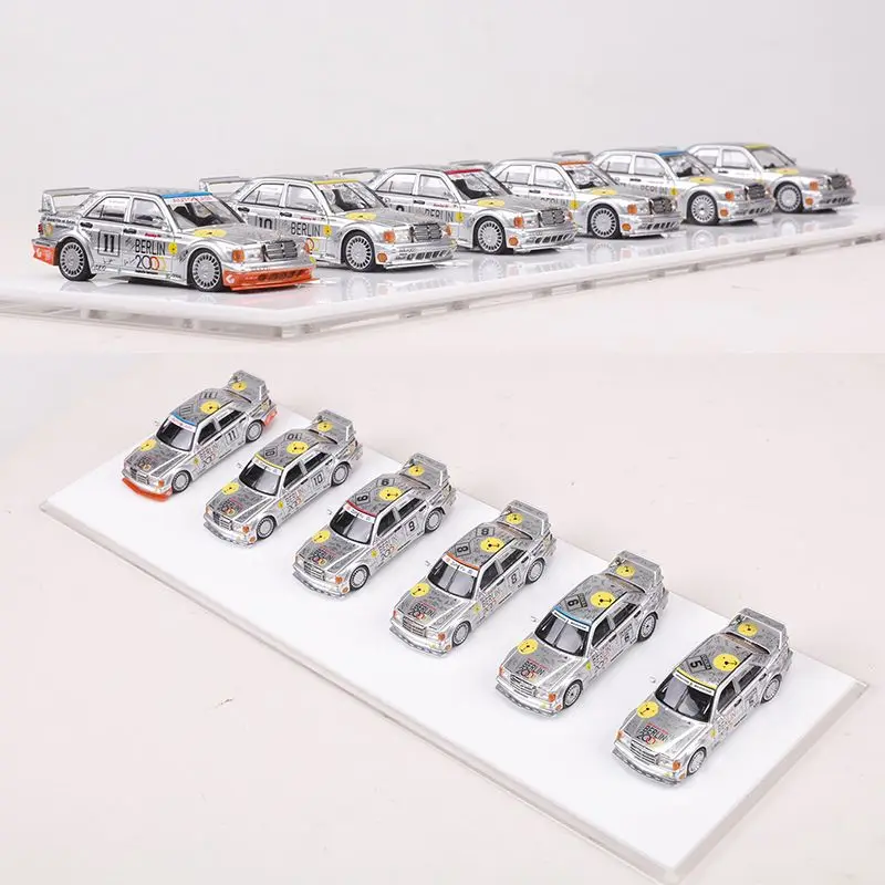 Seeker 1:64 Mercedes-Benz 190e 2.5-16 EVO Berlin Bear Six-car Set Simulation Alloy Car Model