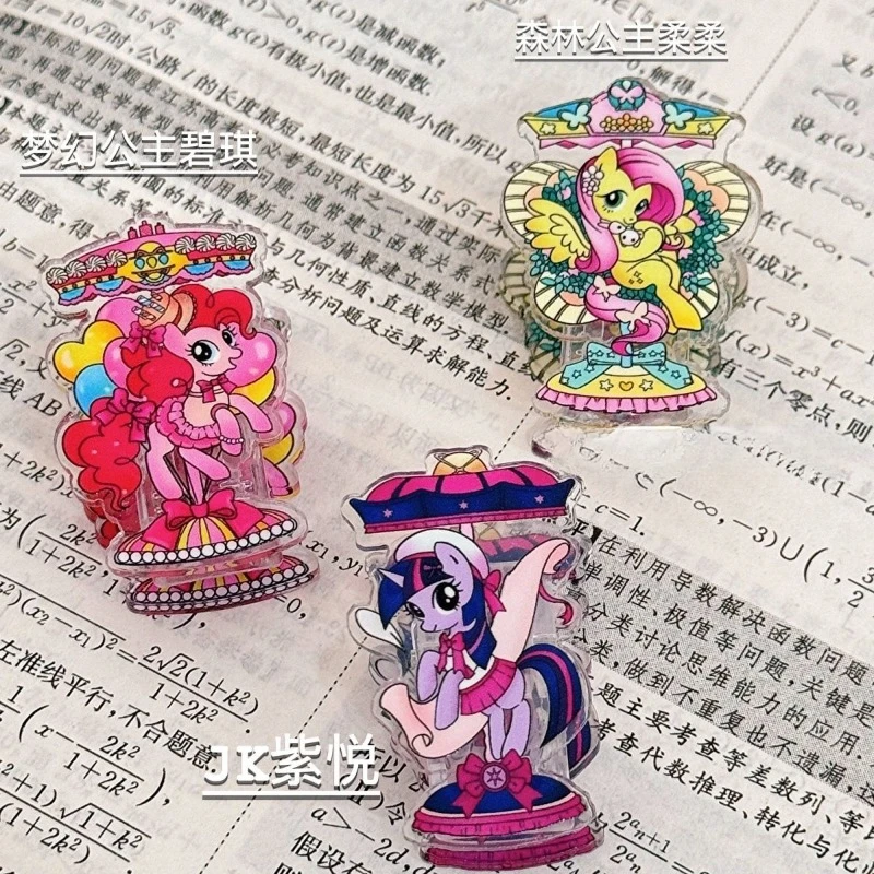 My Little Pony Twilight Sparkle Pinkie Pie Cartoon Anime Acrylic Note Holder High-value Double-sided Clip Storage Folder