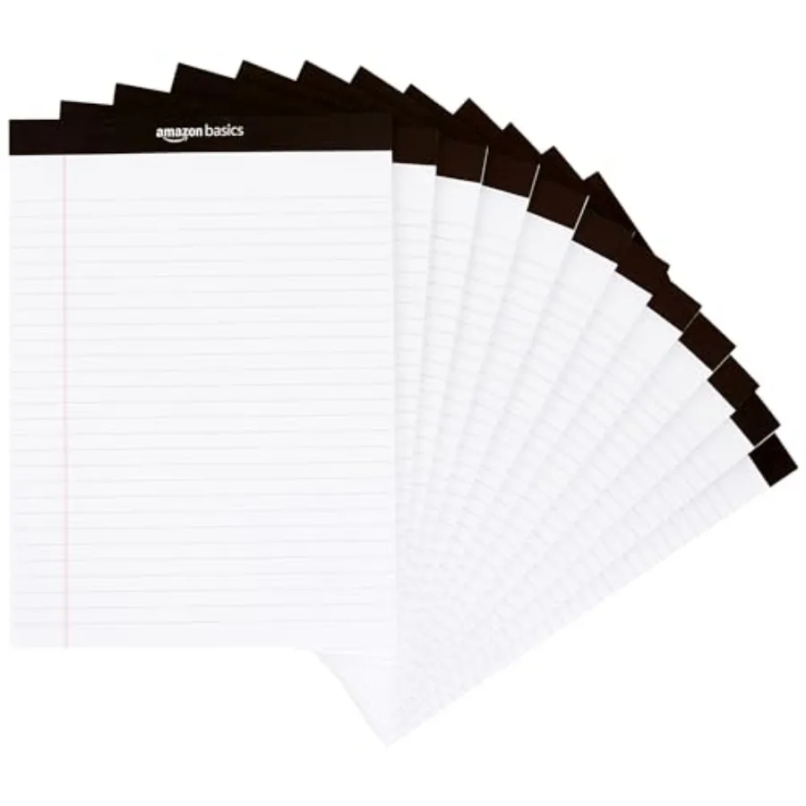

Wide Ruled Lined Writing Note Pads for Office Supplies,"",,12-Pack of 50 Perforated Sheets
