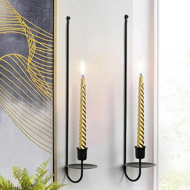Modern Wall Candle Sconce Hanging Candelabra Wall Mount Candle Sconces Set Wedding Decoration Bar Party Living Room Decoration