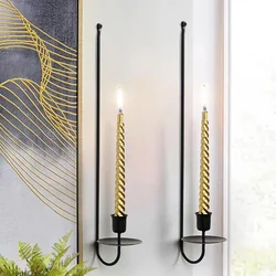 Modern Wall Candle Sconce Hanging Candelabra Wall Mount Candle Sconces Set Wedding Decoration Bar Party Living Room Decoration