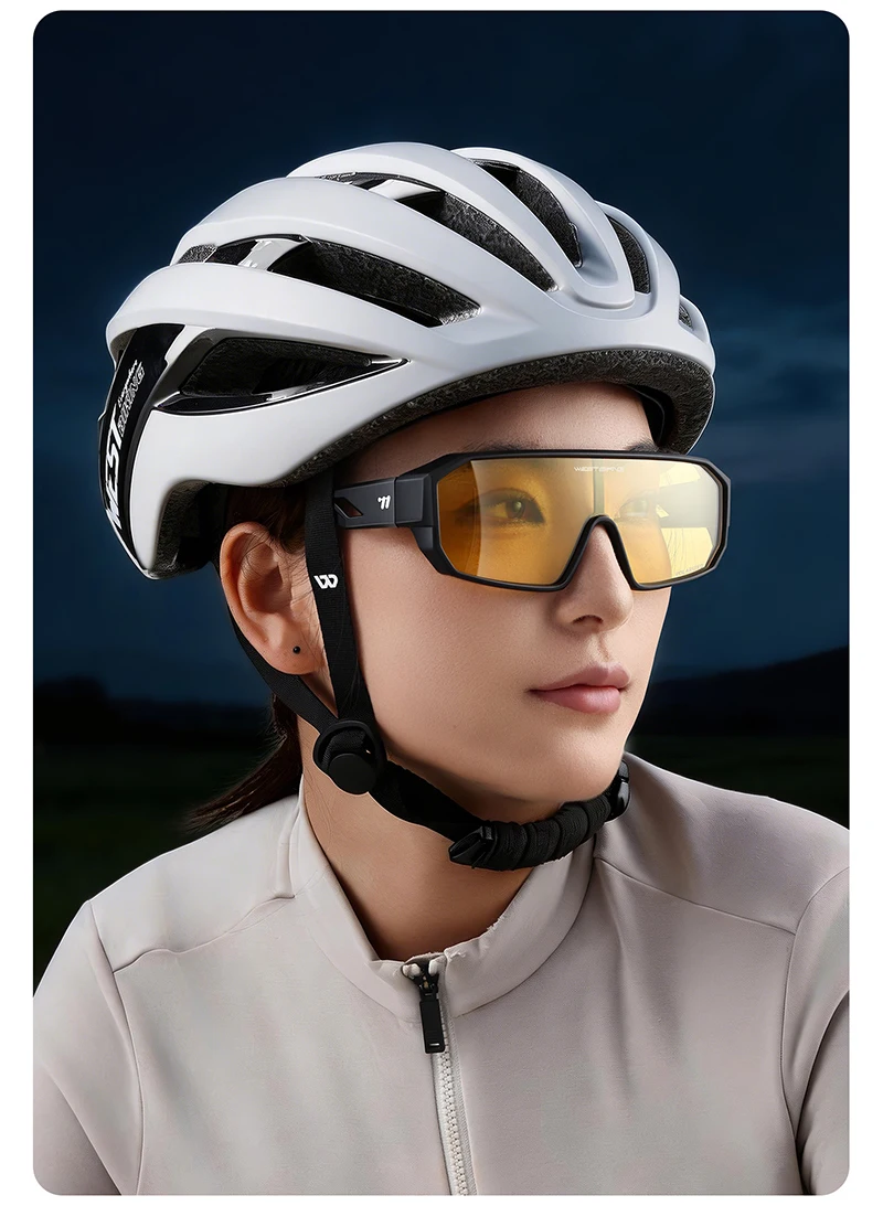 WEST BIKING Herren Großrahmige HD-Radsportbrille Kratzfeste Leichte 2-in-1 PC-Linse Lauf- und Fahrradzubehör – Detail 23