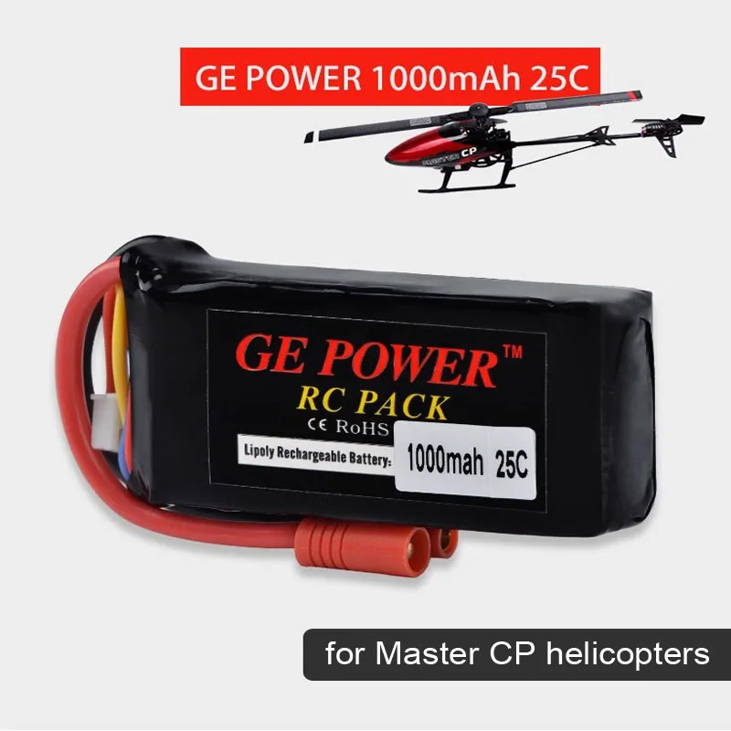 11.1V 1000mah 25C GE Power Rc rechargeable Lipo Battery For Walkera Master CP RC Helicopter Spare Parts