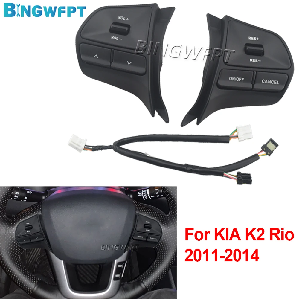 

High Quality Steering Wheel Button Switch With Backlight For KIA Rio 2012 2013 2014 2015 2016 Cruise Control Buttons