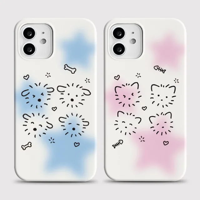 

Gradient Style Puppy Cat Phone Case for iPhone 17 16 15 14 13 12 11 Air Pro Max X XS XR XSMax 7 8 Plus Glossy Film Hard PC Cover