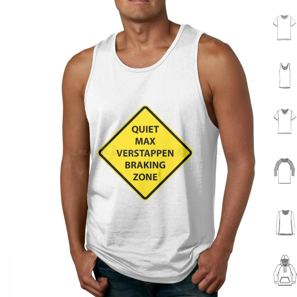 Quiet Braking Zone Tank Tops Vest Sleeveless Memes Lando Norris Leclerc Lewis Daniel Ricciardo