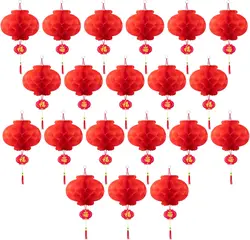 15-40CM 10 Pieces Chinese Red Paper Lanterns Festival Decorations for New Year, Spring Festival, Wedding and Restaurant