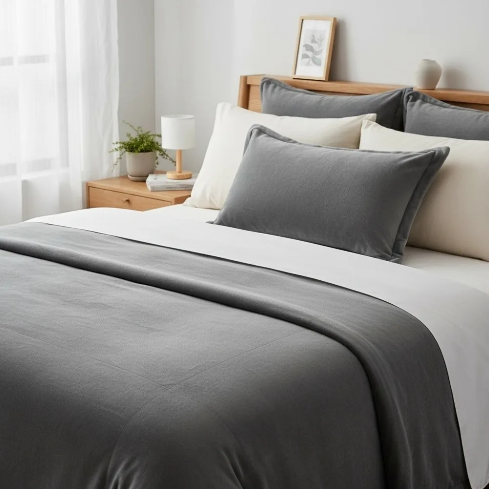 Modern Warm Flannel Pillowcase Skin-friendly Envelope Opening Winter Pillow Cover Solid Color Soft Cushion Cover Bed Room