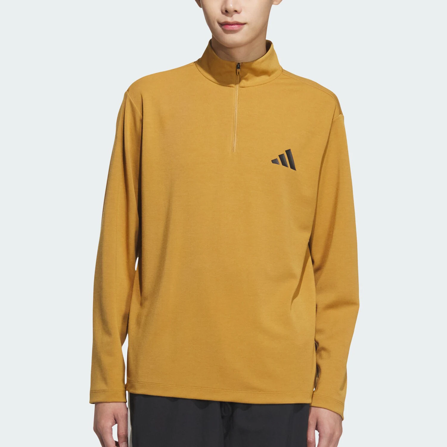 Adidas genuine M TH HZ TEE men's half zipper long sleeved T-shirt KA7668