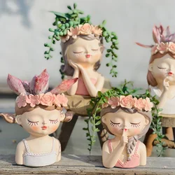 Cute girl flower pot Silicone mold concrete resin plaster candle crystal epoxy mold DIY handmade crafts decoration Vase Mold