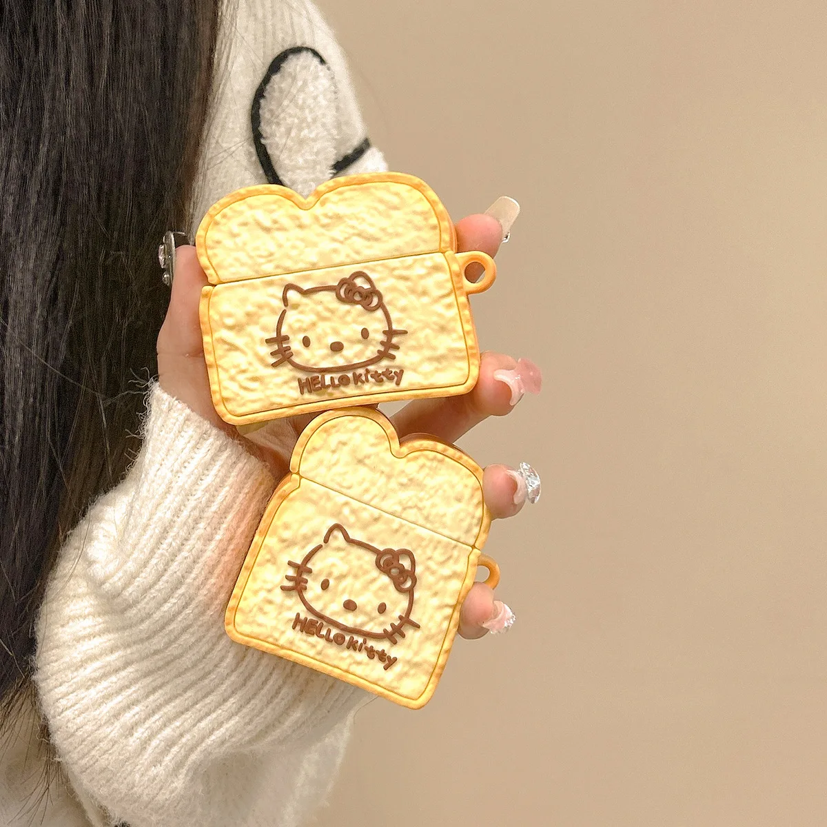 

Hello Kitty Toast Bread Food Case For Airpods Pro,Bluetooth Protective Earphone Silicone Cover For Airpods Pro/Airpod 1/2/3 Case