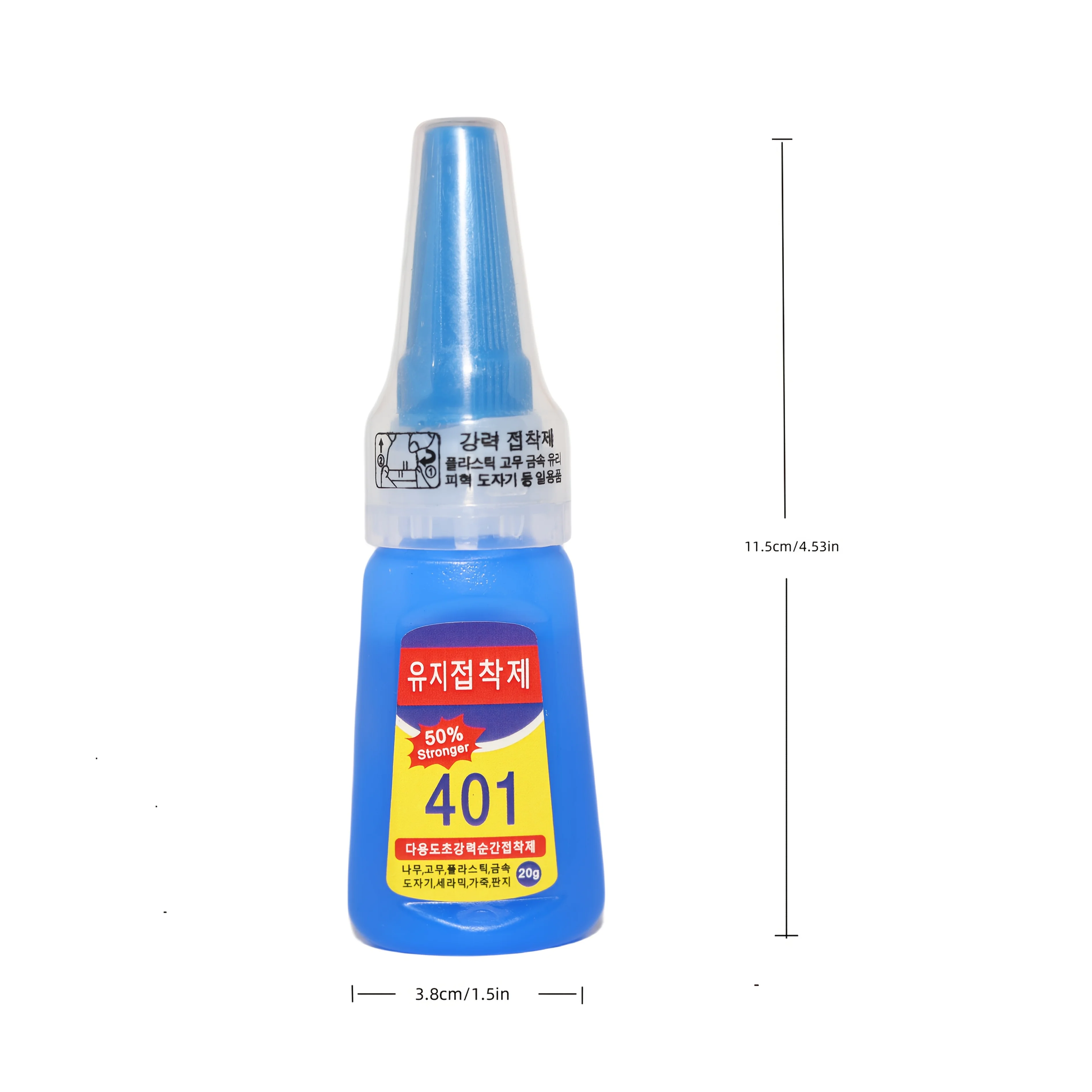 Pegamento 401 de cianoacrilato de secado rápido, instantáneo, cuero, caucho, madera, Metal, vidrio, pegamento adhesivo multiusos más fuerte, 20g/1 Uds.