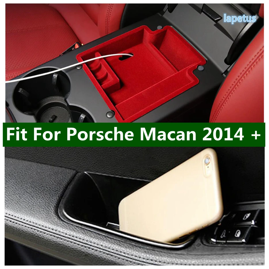 

Front Door Handle / Central Armrest Container Holder Tray Storage Compartment Box For Porsche Macan 2014 - 2023 Car Accessories