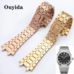 Watch Accessories Band 21mm 26mm Men women Stainless Steel Bracelet For AP ROYAL OAK 15400 26331 15500 Watch Strap fold buckle