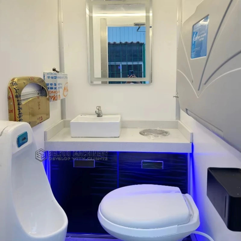 مرحاض متنقل ومقطورة مرحاض محمولة مع راحة VIP 5 أكشاك مقطورة حمام متنقلة للمناسبات الخارجية