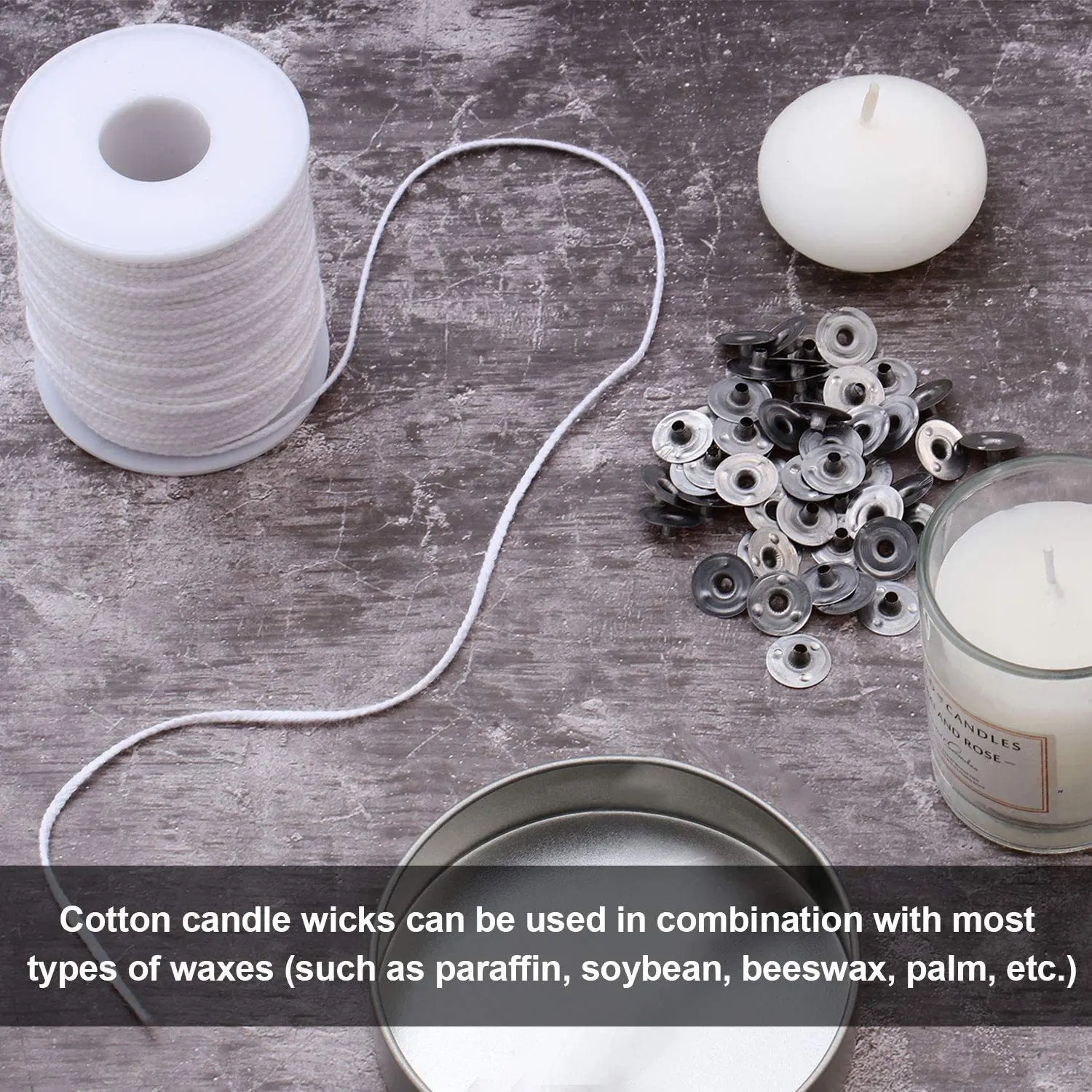 61m Cotton Candle Wick Roll Core Smokeless Aromatherapy Cylindrical Candle Thread Handmade Candle Making Kit DIY Candle Supplies