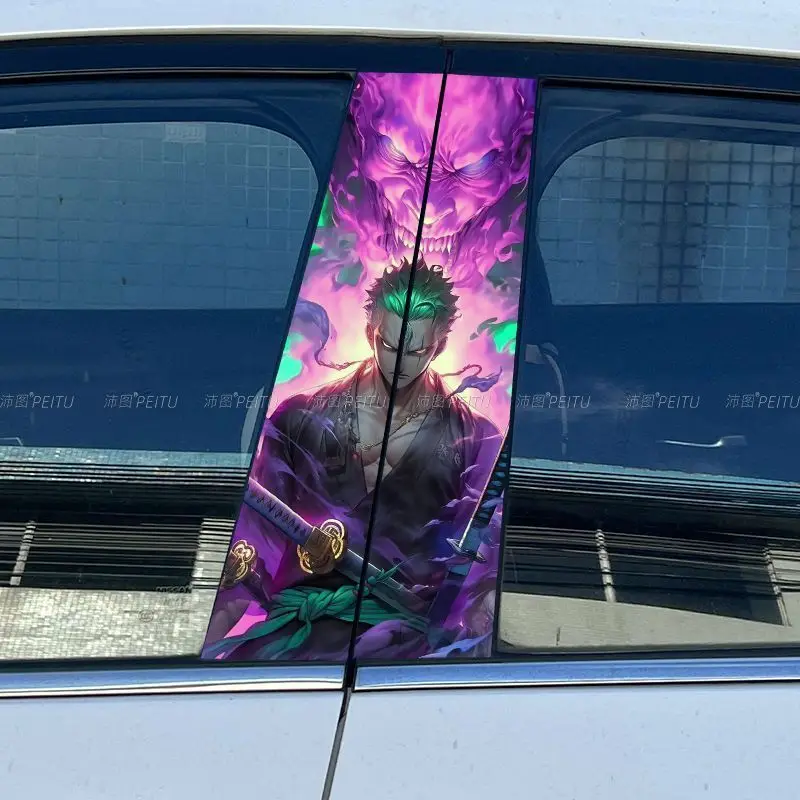 

Цельная автомобильная наклейка, креативная автомобильная наклейка на среднюю стойку, анимация, Ророноа Зоро, автоаксессуары, украшение, подарок