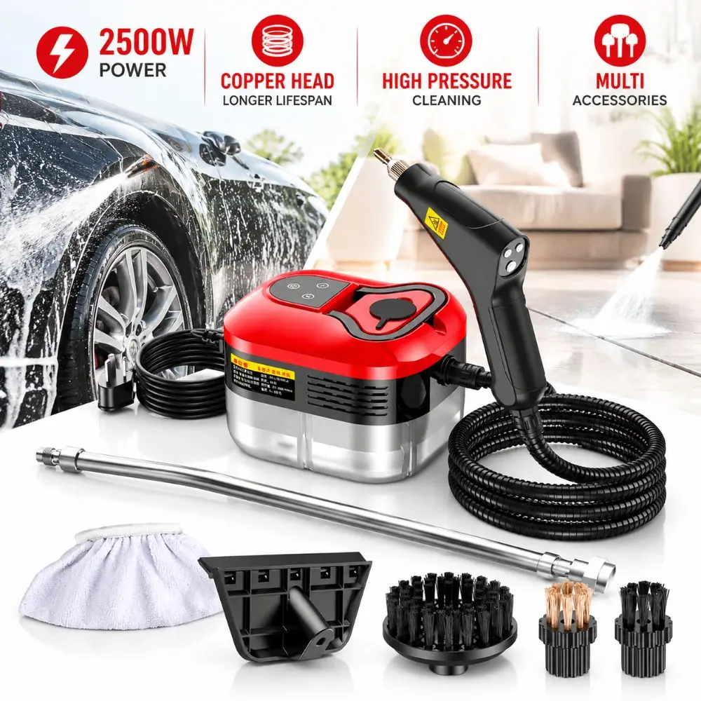 Plastic Steam Cleaner Red High Pressure Steam Cleaning Machine Portable High Temp High Temp Steam Machine Air Conditioner