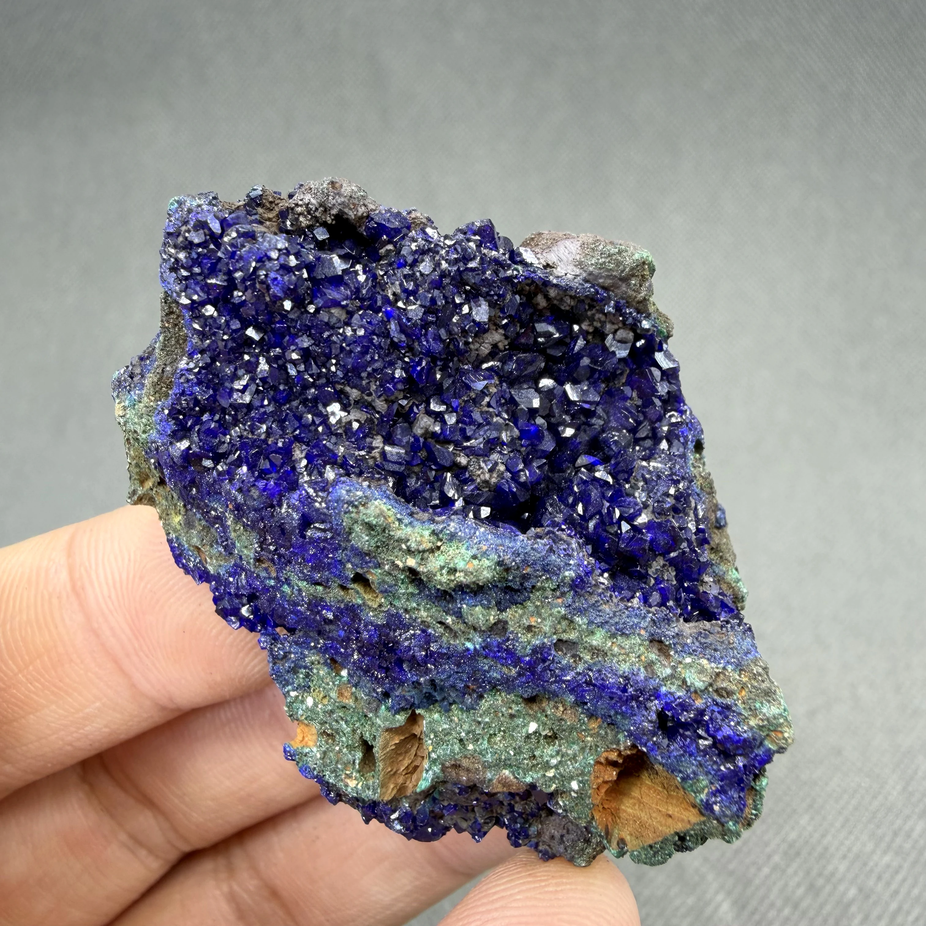 38g Azurite with Malachite – Intergrown Copper Minerals – Deep Blue + Velvet Green – Natural Specimen – 100% Natural