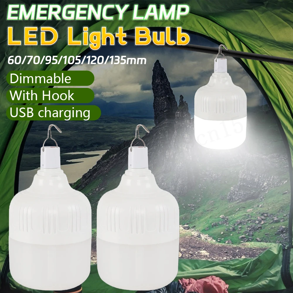 

Outdoor Camping Tent Lights Camping Lanterns with Hook USB Rechargeable Hanging Portable Flashlight LED Emergency Light