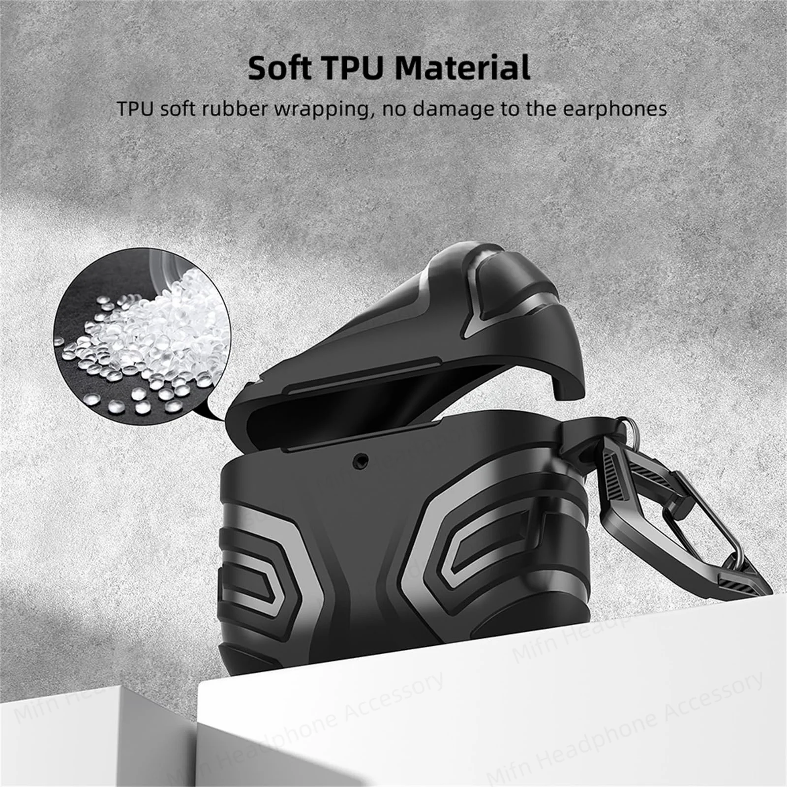 ﻿   Funda de TPU para Airpods 4, funda protectora resistente a prueba de golpes de cuerpo completo para AirPods 4 con cancelación activa de ruido (ANC) (2024)