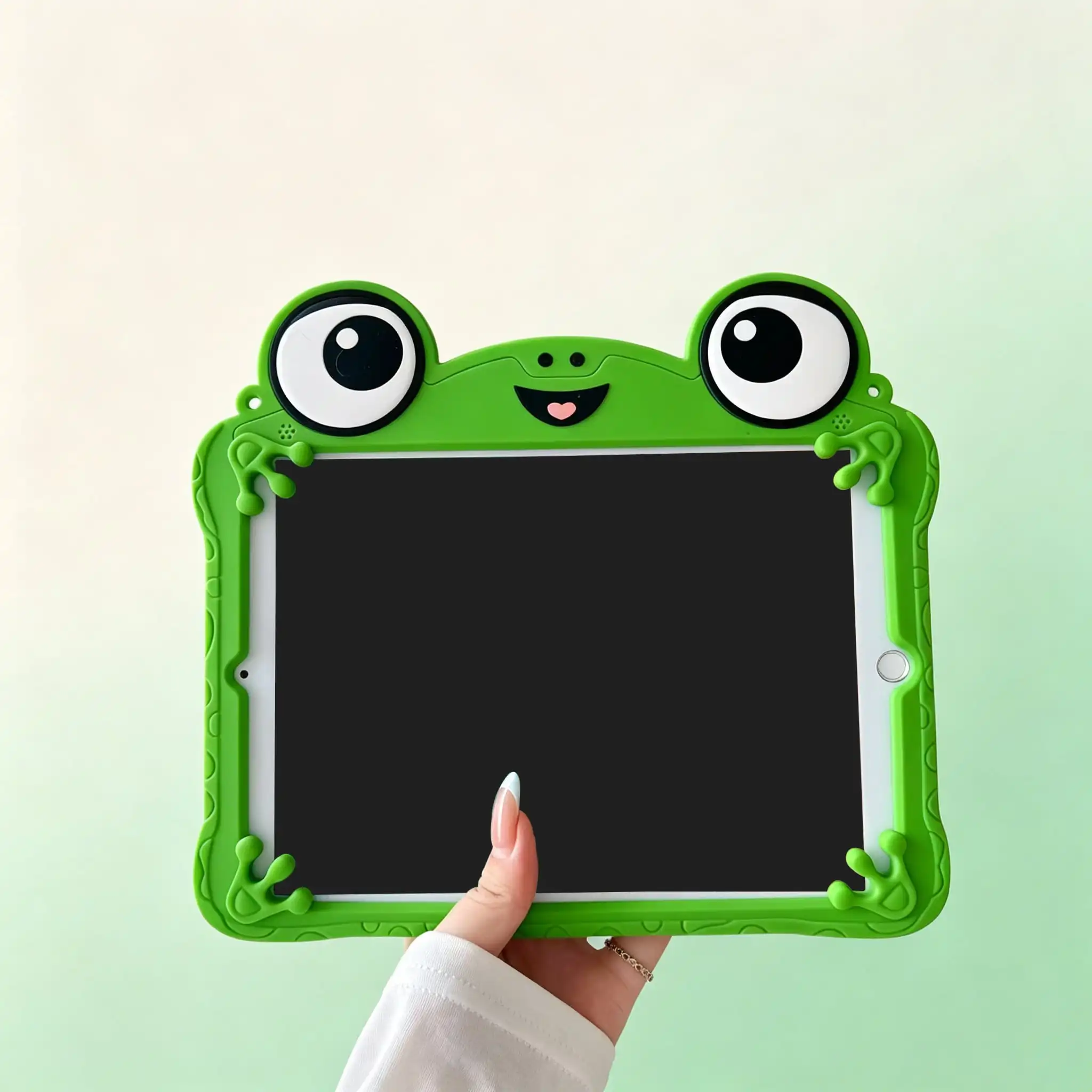 Soft Green Daisy Pattern Tablet Case, Fresh Plant and Floral Design, Suitable for iPad 9.7/10.2/10.5/10.9/12.9/Pro 11 (10Th Generation), Soft Anti-Drop Protection, Smart Stand/Automatic Wake/Sleep Function