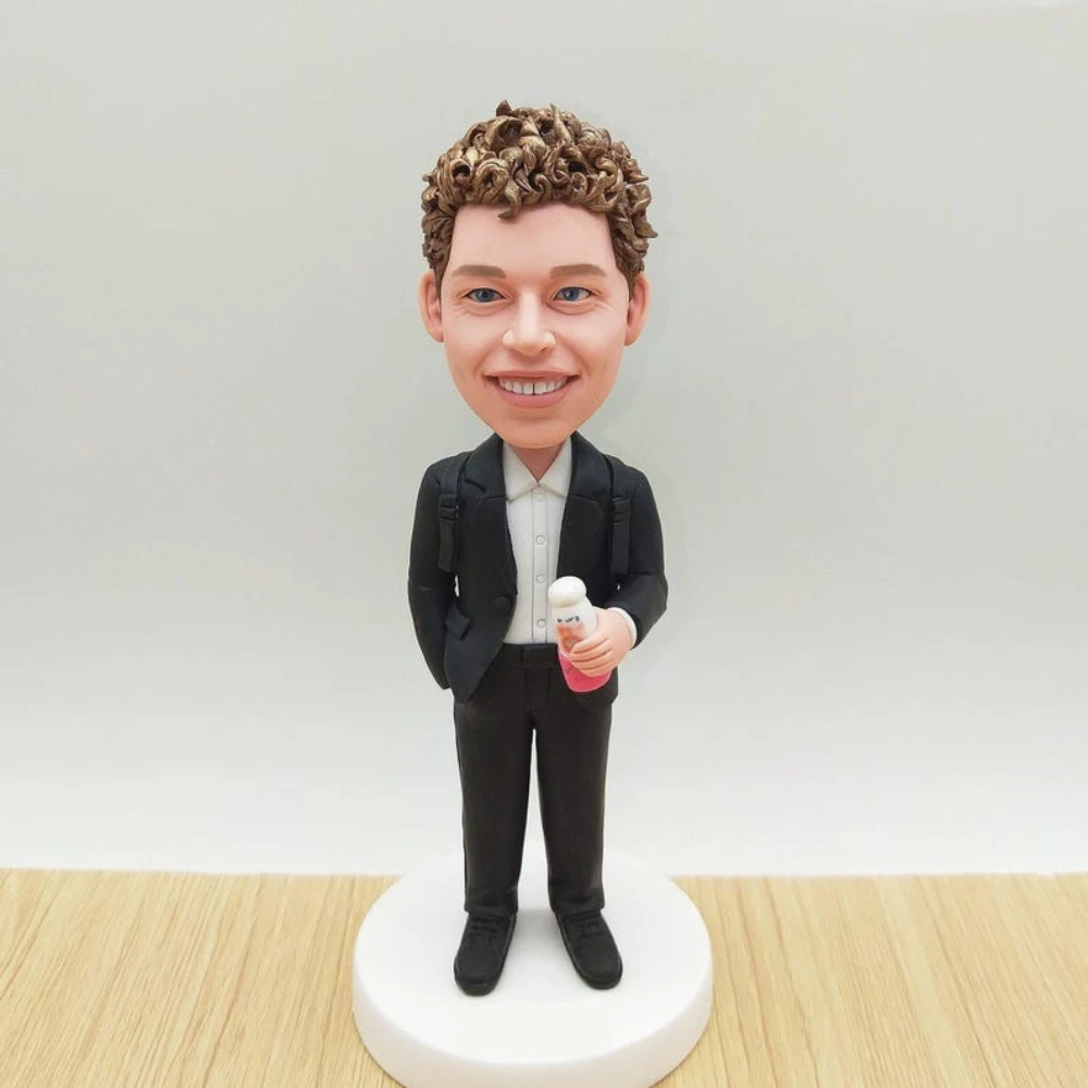 

Bobblehead Handmade Clay Figurine Unique Gift for Him Her Couple Wedding Birthday Anniversary Custom Bobble Head Keepsake