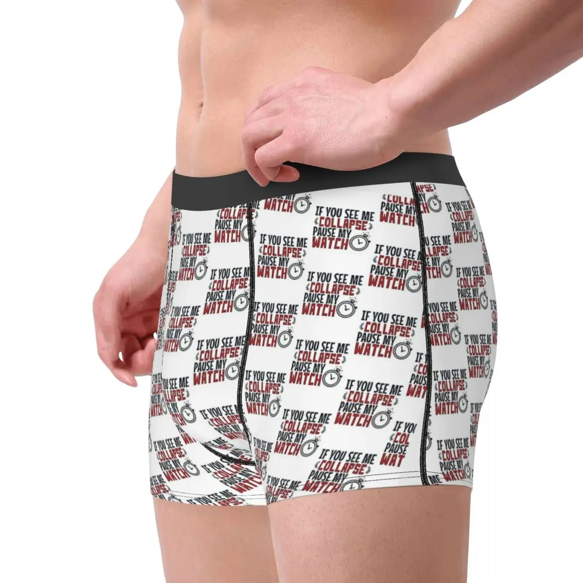 See Me Colapso Pausa Meu Relógio Cuecas Boxer, Cuecas Altamente Respiráveis, Shorts Estampados, Idéia Presente Masculina, Qualidade Superior