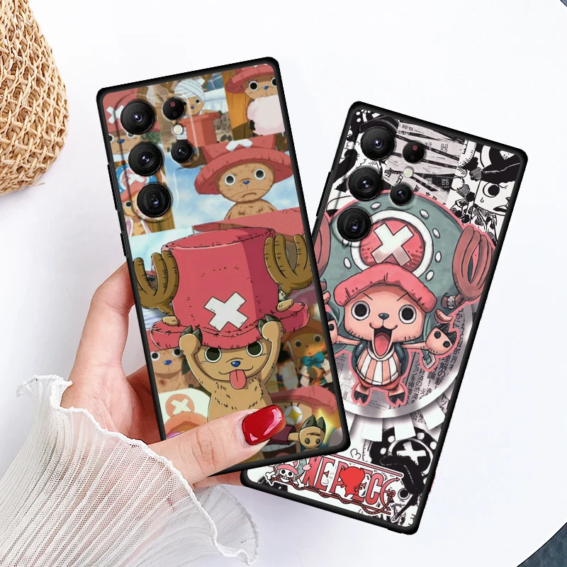 Ones P-Piece Chopper Cute For Samsung Galaxy S24 S23 S22 S21 S20 FE S10 S9 S10E S8 Plus Ultra Lite 5G TPU Black Phone Case