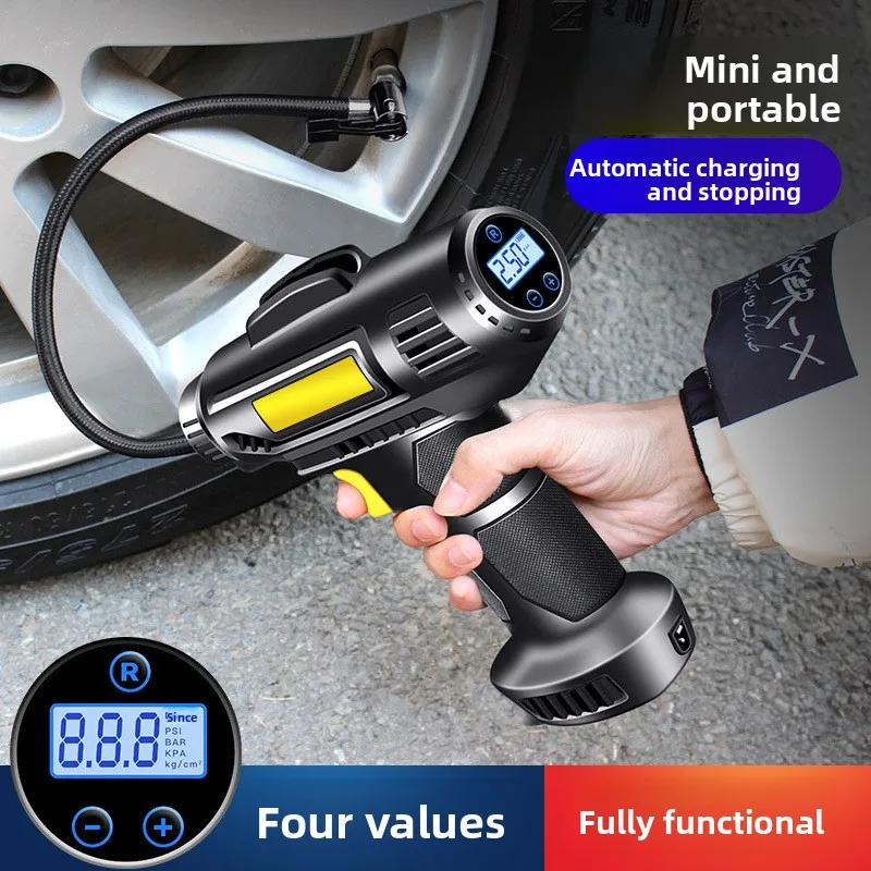 

Портативный автомобильный воздушный насос, мощный электрический беспроводной насос для шин
