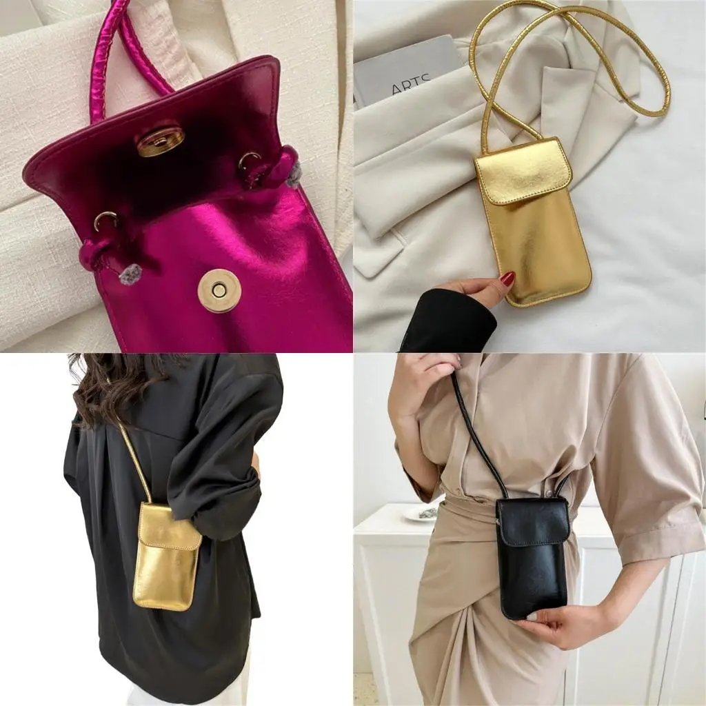 

X90D Кожаный кошелек для монет для мобильного телефона Мини-кошелек для телефона с плечевым ремнем