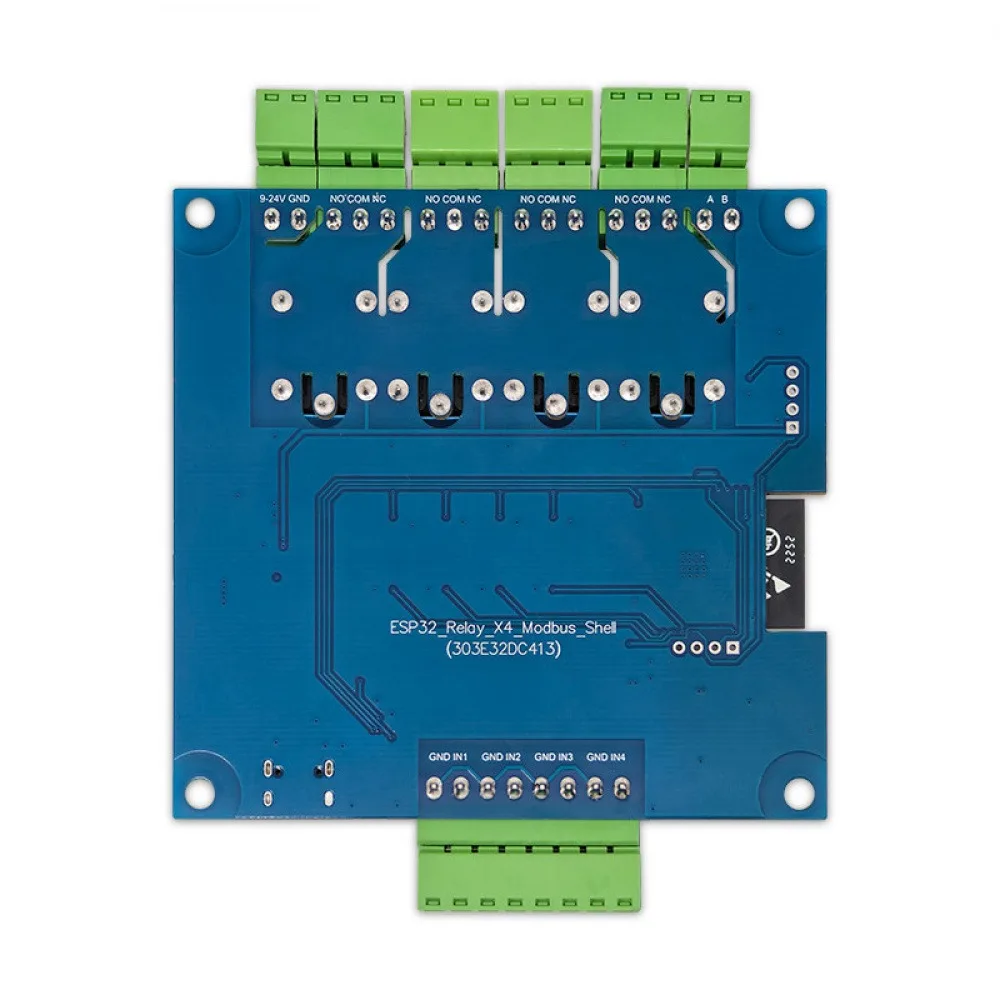 RS485 Development Board MODBUS Protocol Optocoupler Isolation Relay Board DC9-24V ESP32 Modbus RTU Four Channel Relay Module