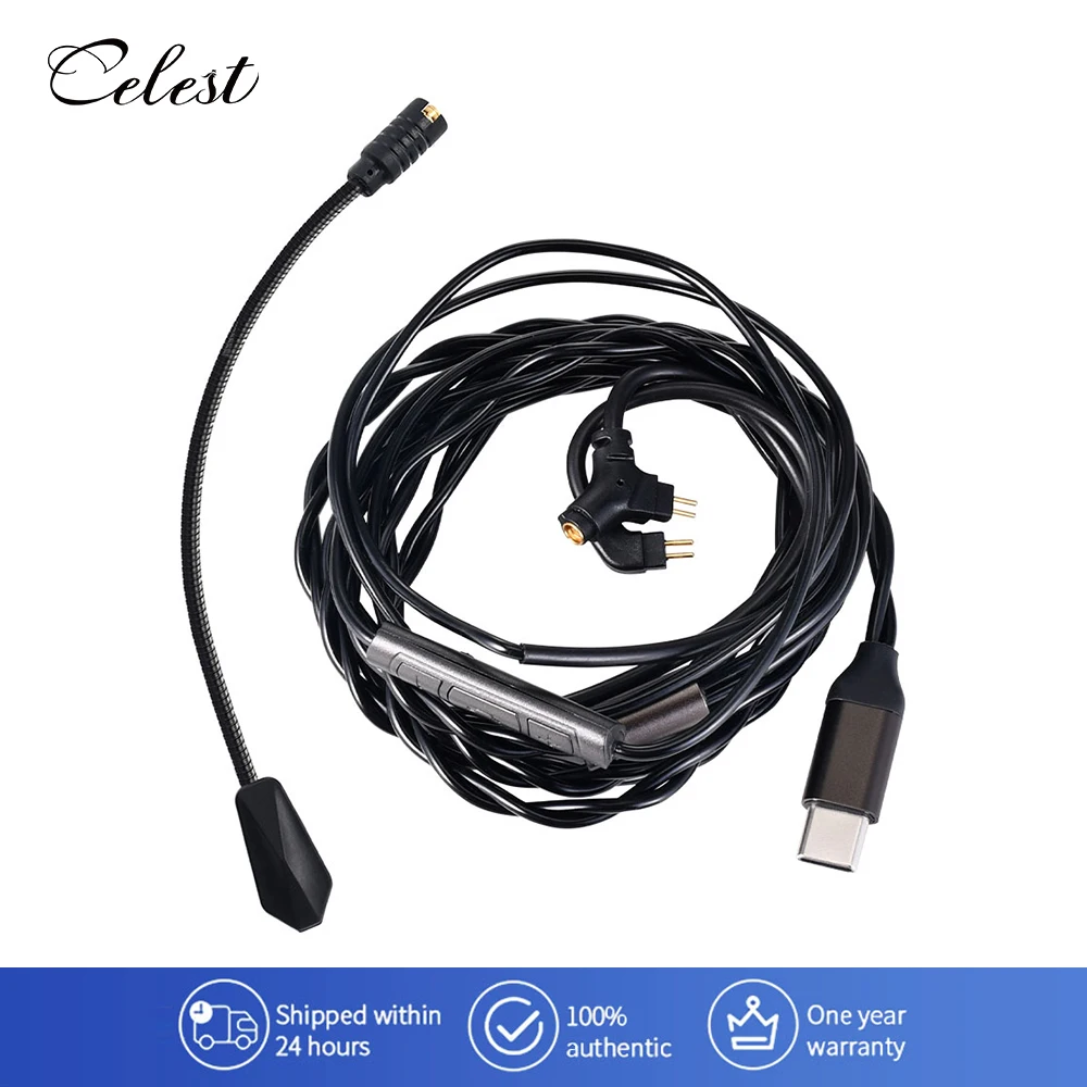 

Celest Ruyi Pro Type-C Detachable Boom Microphone Earphone Cable Wired Headphones For Gaming Calling IEMs Hifi Headset Gifts