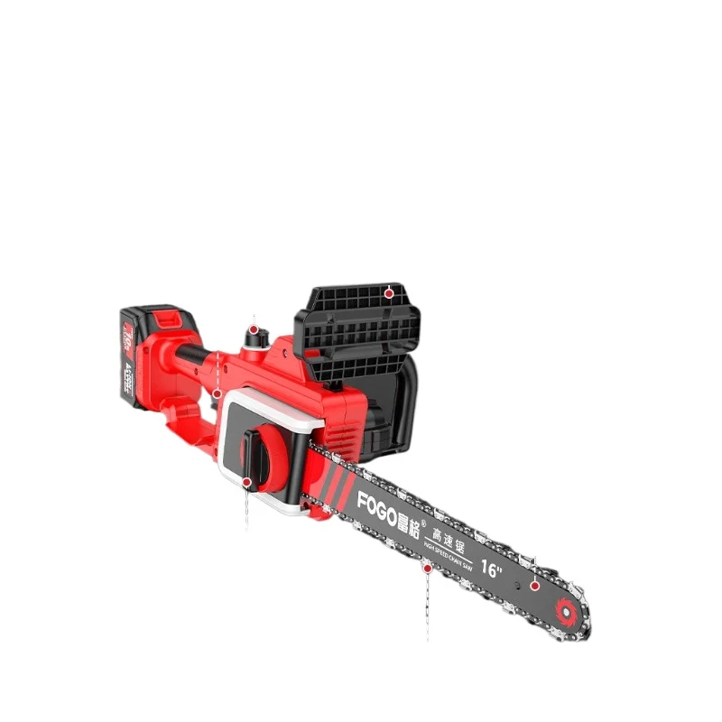 Rechargeable chainsaw Brushless lithium chainsaw High power household handheld electric chainsaw Outdoor sawing logging saw