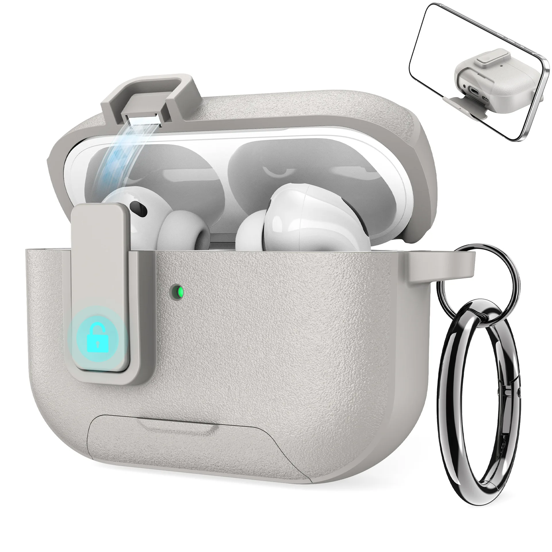 Creative Advanced Solid Color with Holder Magnetic Shockproof Protective Earphone Cover Case for AirPods 4 Pro 2 Pro 3 - view 5