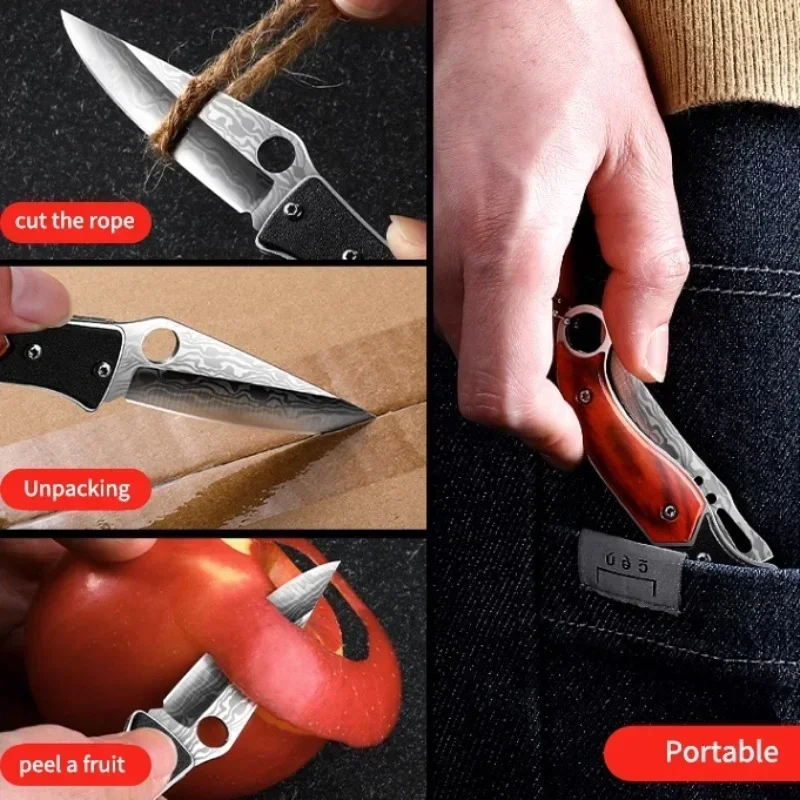 Exquisite outdoor folding knife,home portable fruit knife,sharp and high hardness pocket knife,barbecue knife,self-defense knife