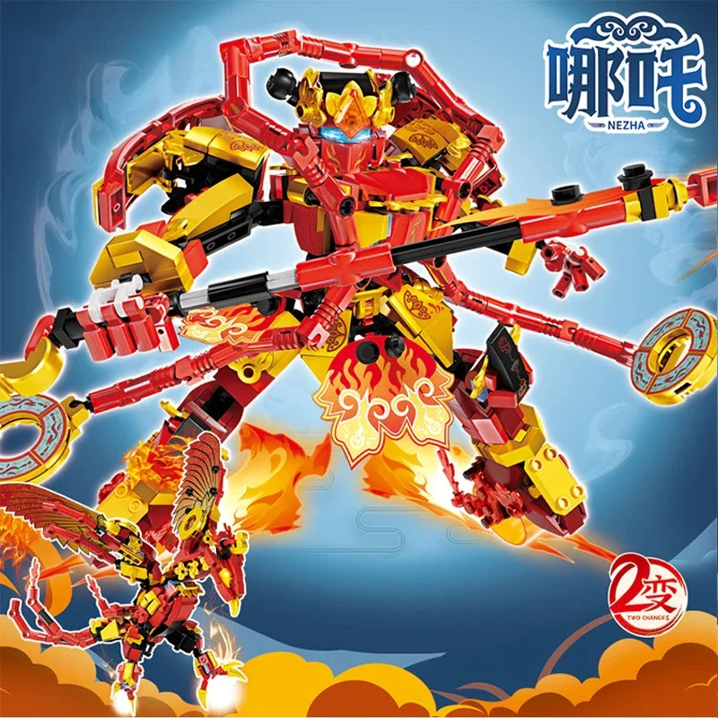 Décennie s de construction King of Glory pour enfants, 2 en 1, transformation Kokor Mecha Zhao Yun, briques de bricolage, mini jouet pour garçons, cadeau