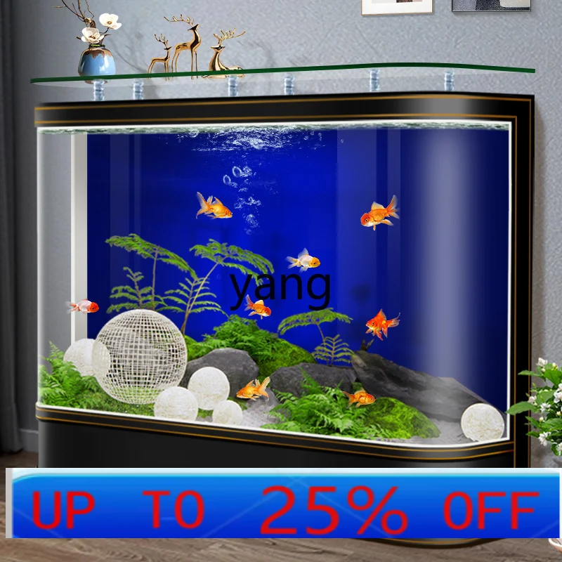 

LMM hot bending integrated molding living room light luxury high-end large household goldfish tank ecological water-free