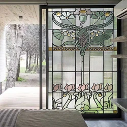 Privacy Window Film European Church Style Pattern Frosted Glass Door Film Anti UV Glue-Free Static Cling Glass Window Sticker