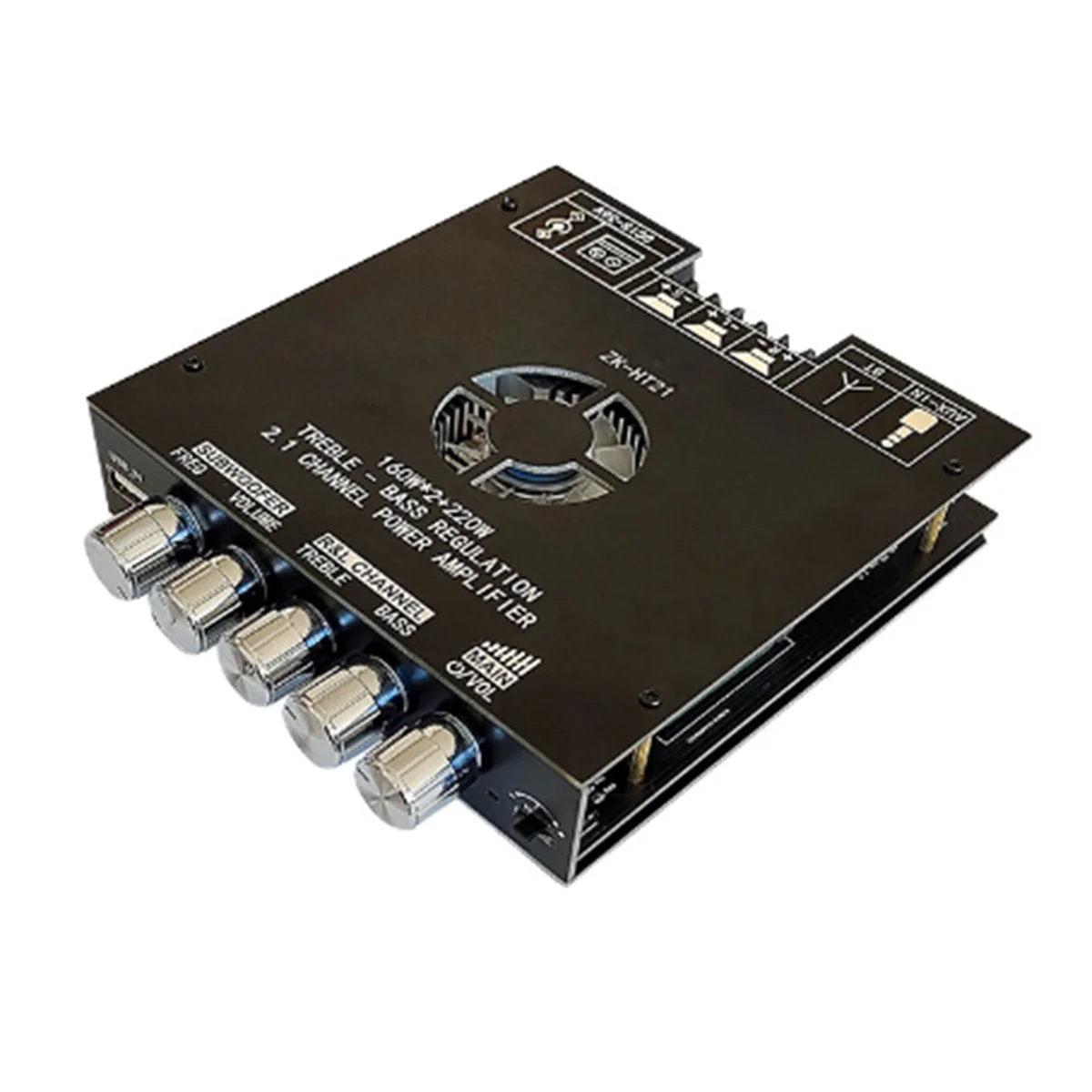 POP-lZK-HT21 2.1 canal de caisson de basses Bluetooth amplificateur de puissance numérique Module de carte caisson de basses tonalité haute et basse