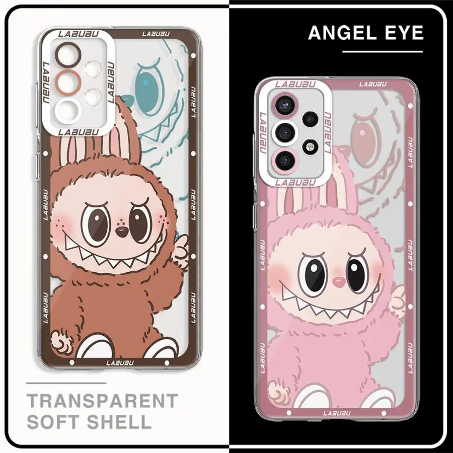 Cartoon Cute Labubu Phone Case for Samsung Galaxy A35 A55A53 A54 A73 A34 A33 A25 A24 A13 A14 A15 Clear Soft Shell