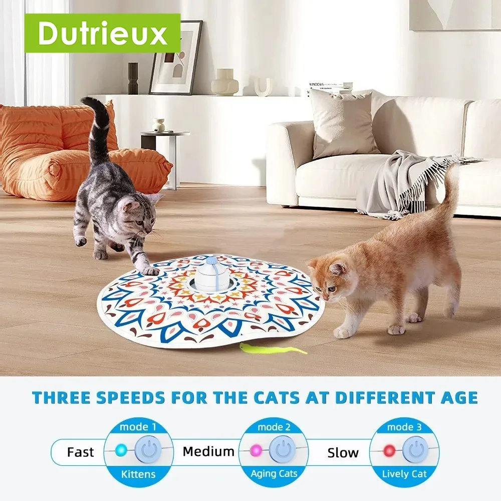 Electric Cat Toy with USB Charging, 360 Rotating, Interactive Puzzle, Intelligent Pet Items, Teasing Feather, Cat Supplies, Acce