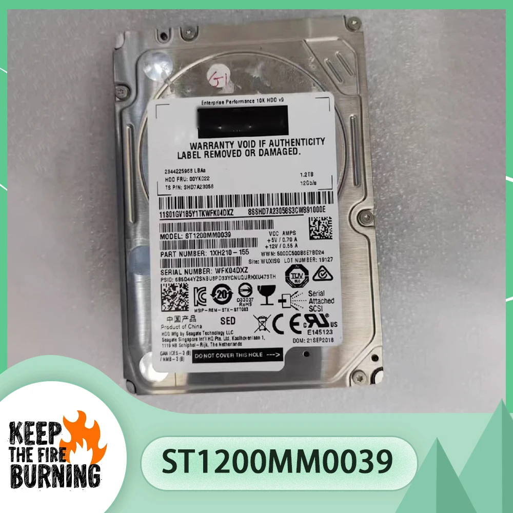 For Lenovo ST1200mm0039 HDD 1.2T 2.5'' 12Gb 00YK022