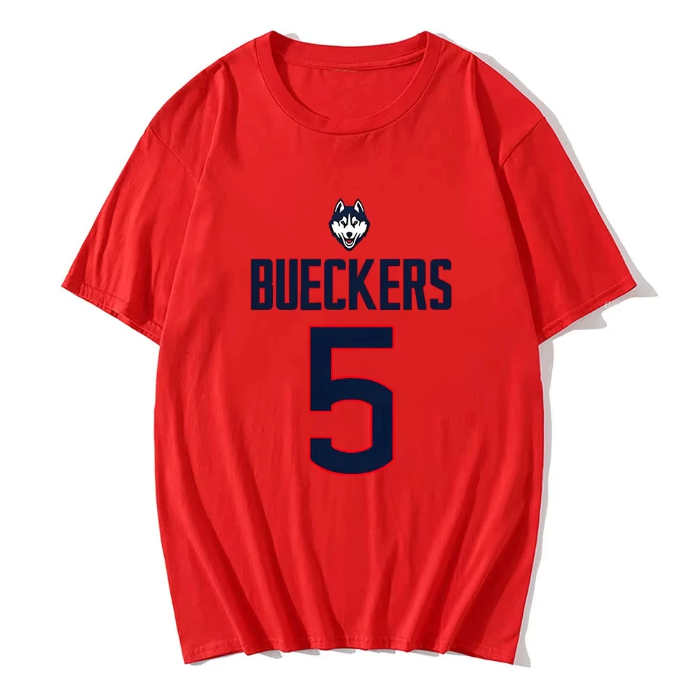 Paige Bueckers Number 5 T-shirts Basketball Player Casual Mens Tee-shirt Short Sleeve Round Neck Tshirts Graphic Printing Tees