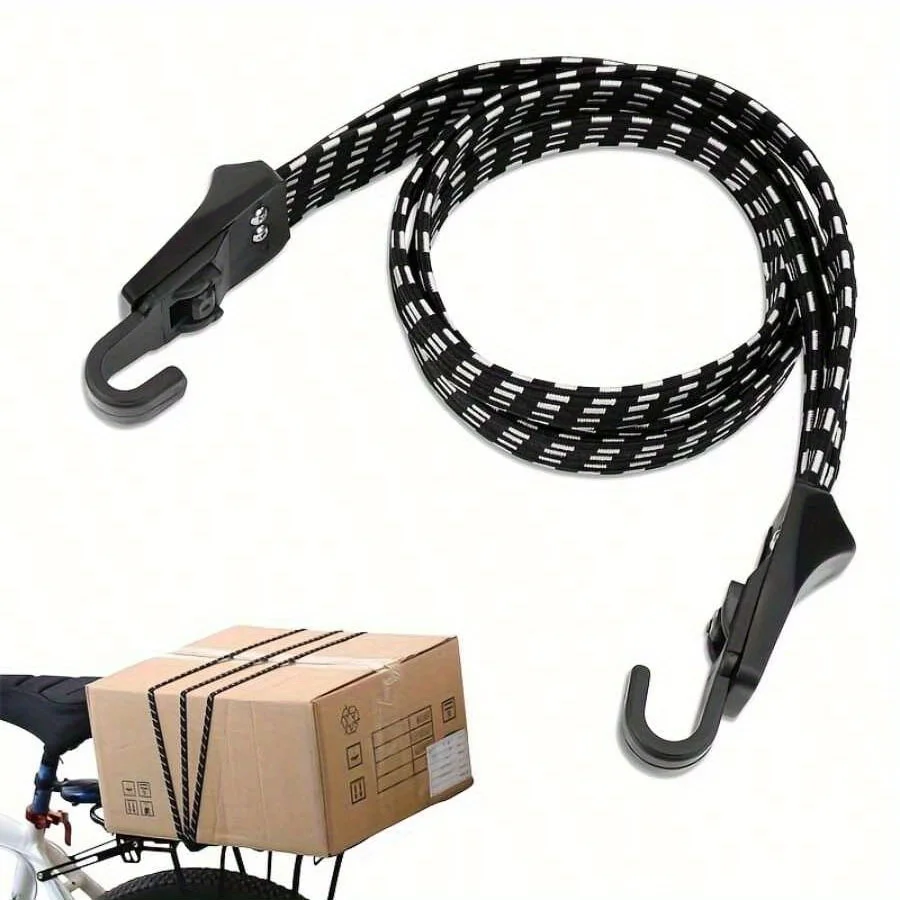 8/4 Piece Set of Adjustable Bicycle Luggage Straps, Elastic Bungee Cords with Safety Hooks, Wear-Resistant and Strong, Secure Cycling Gear, a Must-Have for Travel