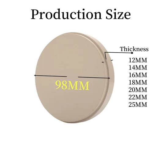 Imagen 2 del producto LODDEN-bloque PEEK de 98MM, amarillo, blanco, rosa, materiales naturales para dentadura postiza, discos PEEK para CAD/CAM, Material Dental extraíble