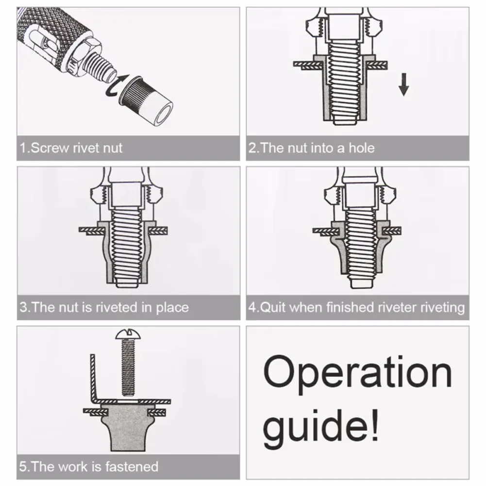 BT-606 Rivet Nut Gun Tool Hand Riveter Interchangeable Mandrel Insert Threaded Nut Rivet Drilling Rivet Tool M3-M12 Spare Part