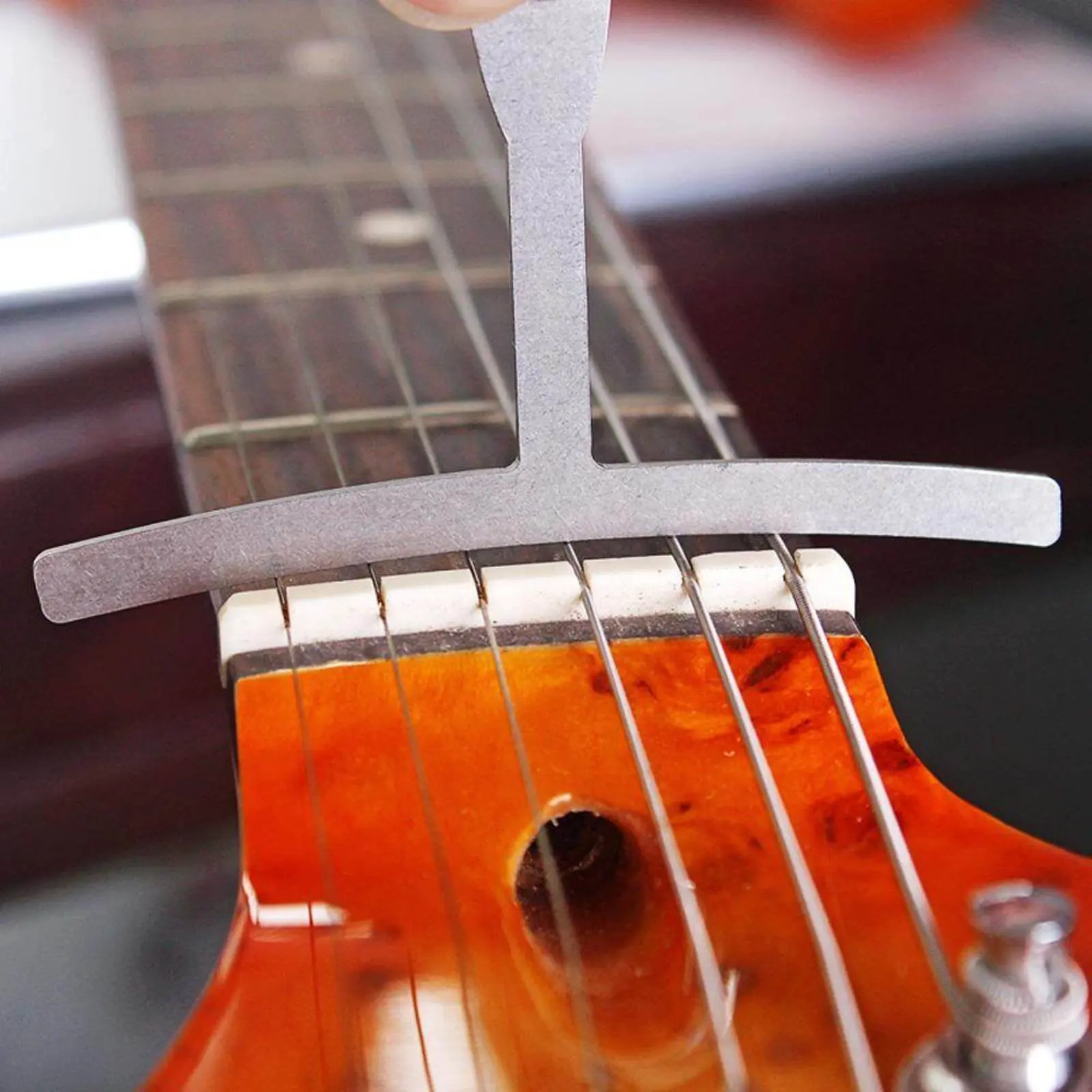 String Action Ruler Precise Measurement Guitar Bridge Nut File Set Guitar Repair Gauge Set Rust Resistant for Music Studio