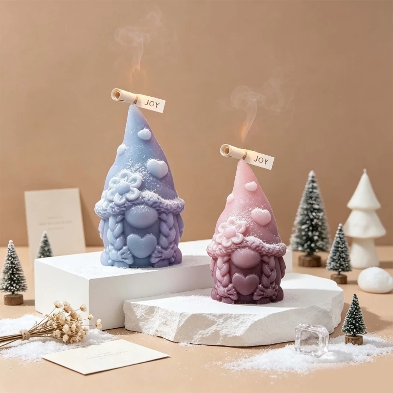 Weihnachten Drawf Relief Silikon Kerze Form für DIY Kerze Seife Herstellung Harz Gießen Urlaub Dekoration Projekt 3XUF – Detail 1