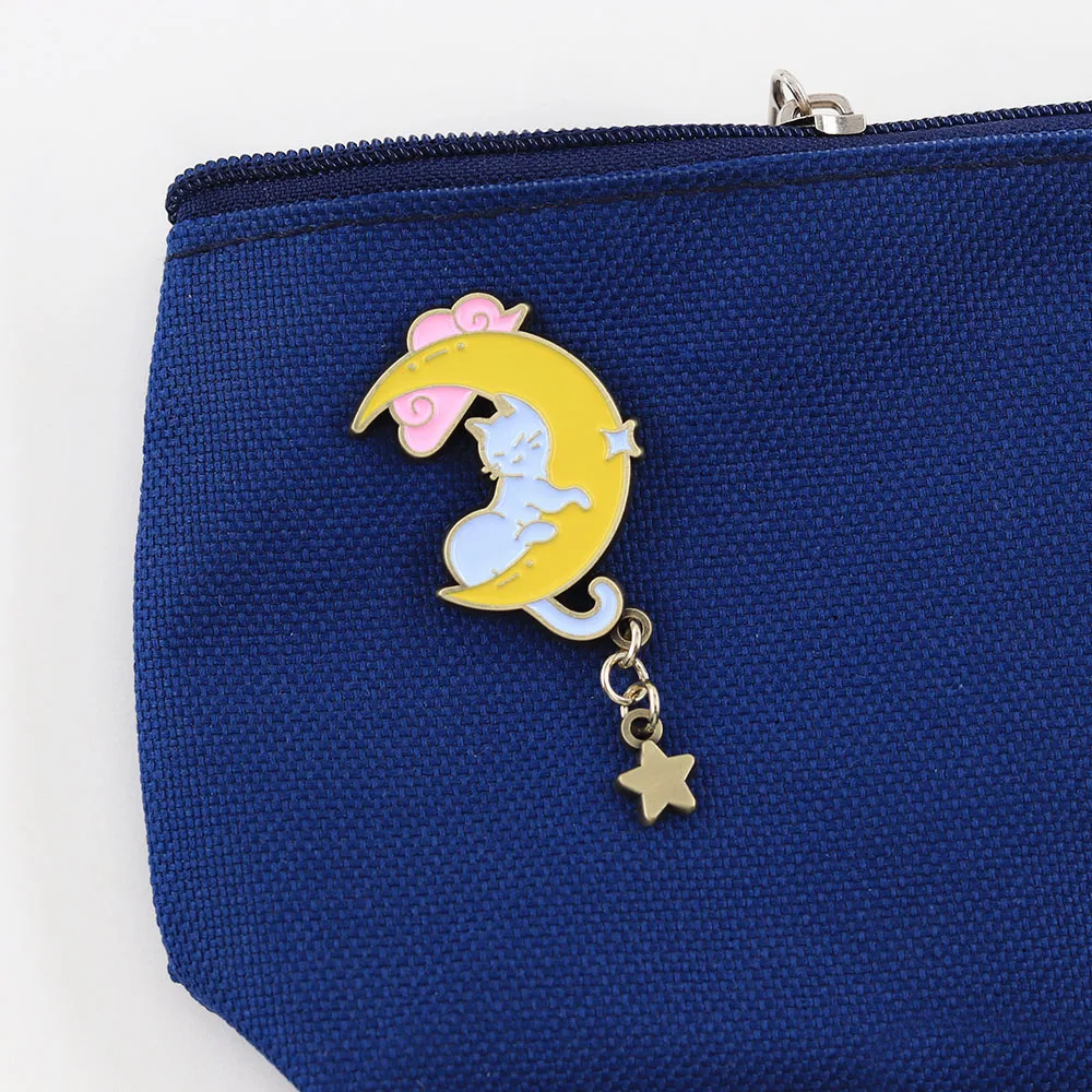 Niedliche schlafende Katze Emaille-Pin, bezaubernder Sternanhänger, Brosche, Cartoon-Kätzchen-Rucksack- und Kleidungsabzeichen, perfekte Geschenke für Katzenliebhaber. – Detail 10